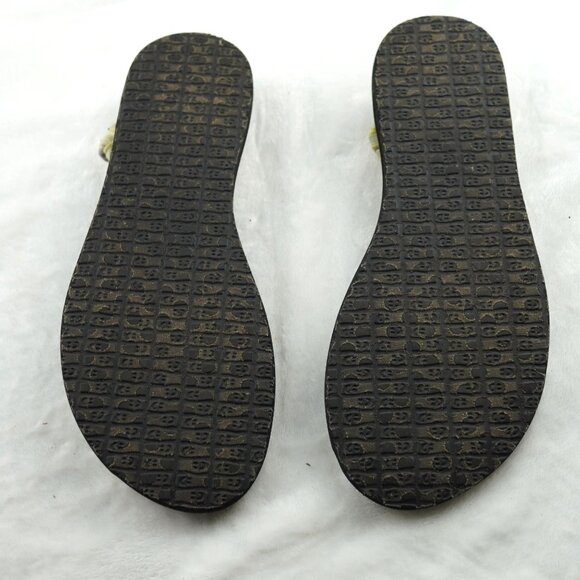 Sanuk Yoga Sling 2 Sandals Gray Yellow Striped Size 10 - Picture 7 of 8